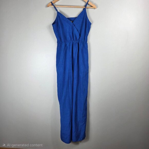 Flying Tomato Royal Blue Long Pant Sleeveless Jumpsuit - Picture 2 of 7